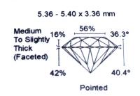 Diamant Taille Brillant 5.36mm 0.60 carat HSI2 - Image 3 