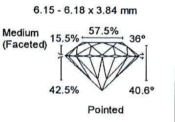 Diamant Taille Brillant 6.15mm 0.91 carat HSI2 - Image 3