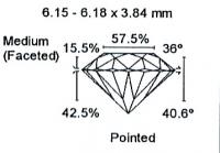 Diamant Taille Brillant 6.15mm 0.91 carat HSI2 - Image 3 