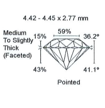 Diamant Taille Brillant 4.42mm 0.34 carat GSI2 - Image 4
