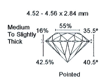 Diamant Taille Brillant 4.52mm 0.36 carat HSI2 - Image 4