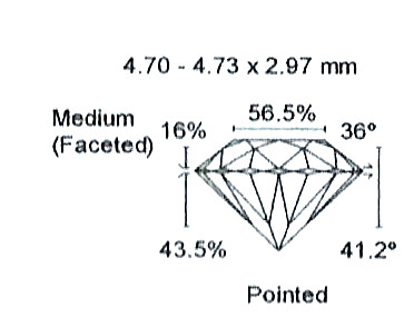 Diamant Taille Brillant 4.70mm 0.40 carat GSI2 - Image 3