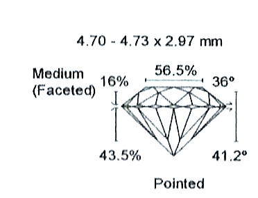 Diamant Taille Brillant 4.70mm 0.40 carat GSI2 - Image 3 