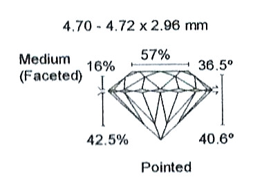 Diamant Taille Brillant 4.70mm 0.40 carat HSI2 - Image 3