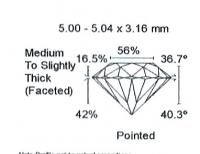 Diamant Taille Brillant 5.00mm 0.50 carat HSI2 - Image 3 