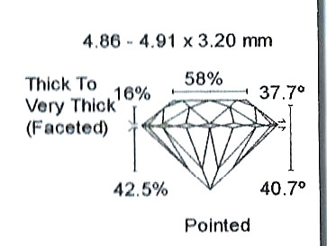 Diamant Taille Brillant 4.86mm 0.50 carat HSI2 - Image 3