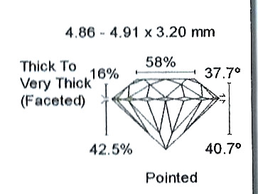 Diamant Taille Brillant 4.86mm 0.50 carat HSI2 - Image 3 