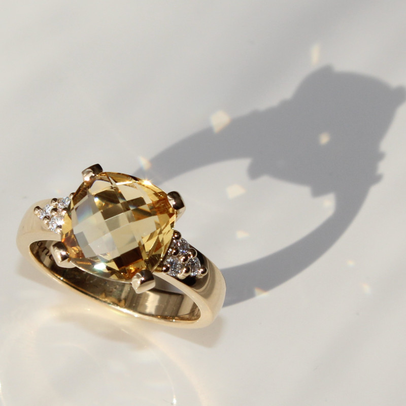 bague citrine sur mesure