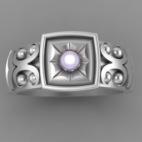 dessin bague perle