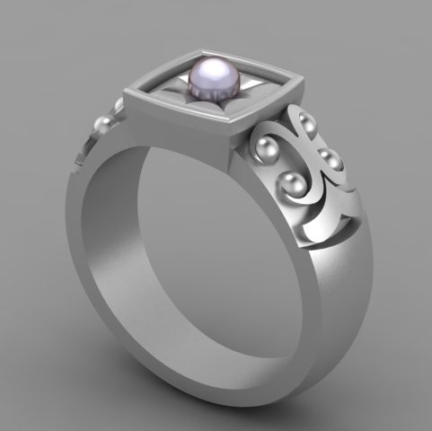 dessin perle bague