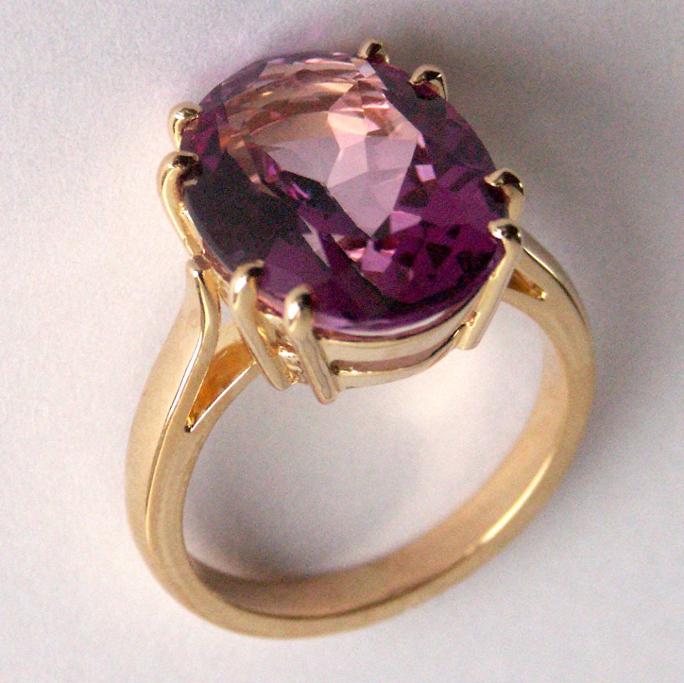 bague améthyste double griffe