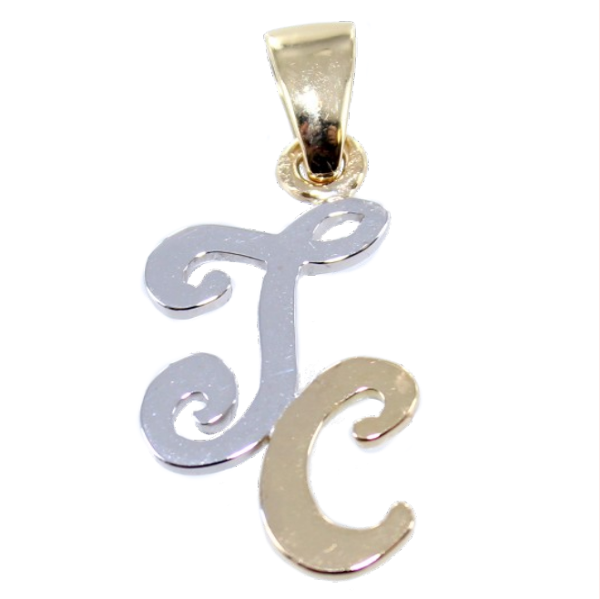 pendentif lettres en or