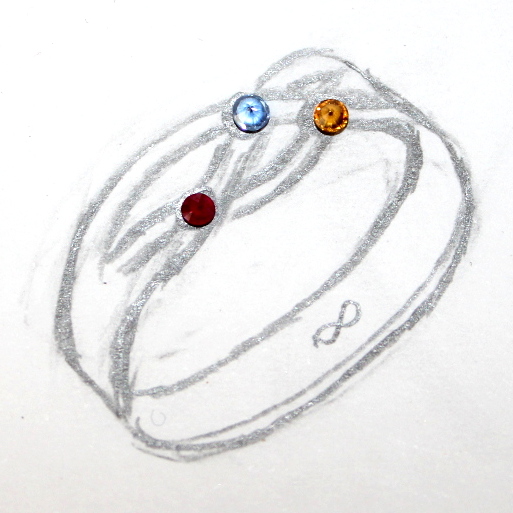 dessin bague tresse